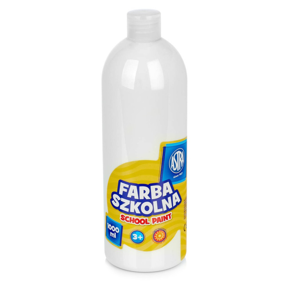 Farba szkolna plakatowa - Astra - biała, 1000 ml
