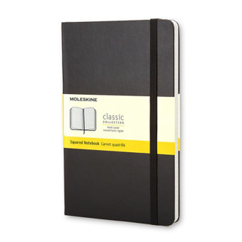 Squared notebook Classic 13 x 21 cm - Moleskine - Black hardcover