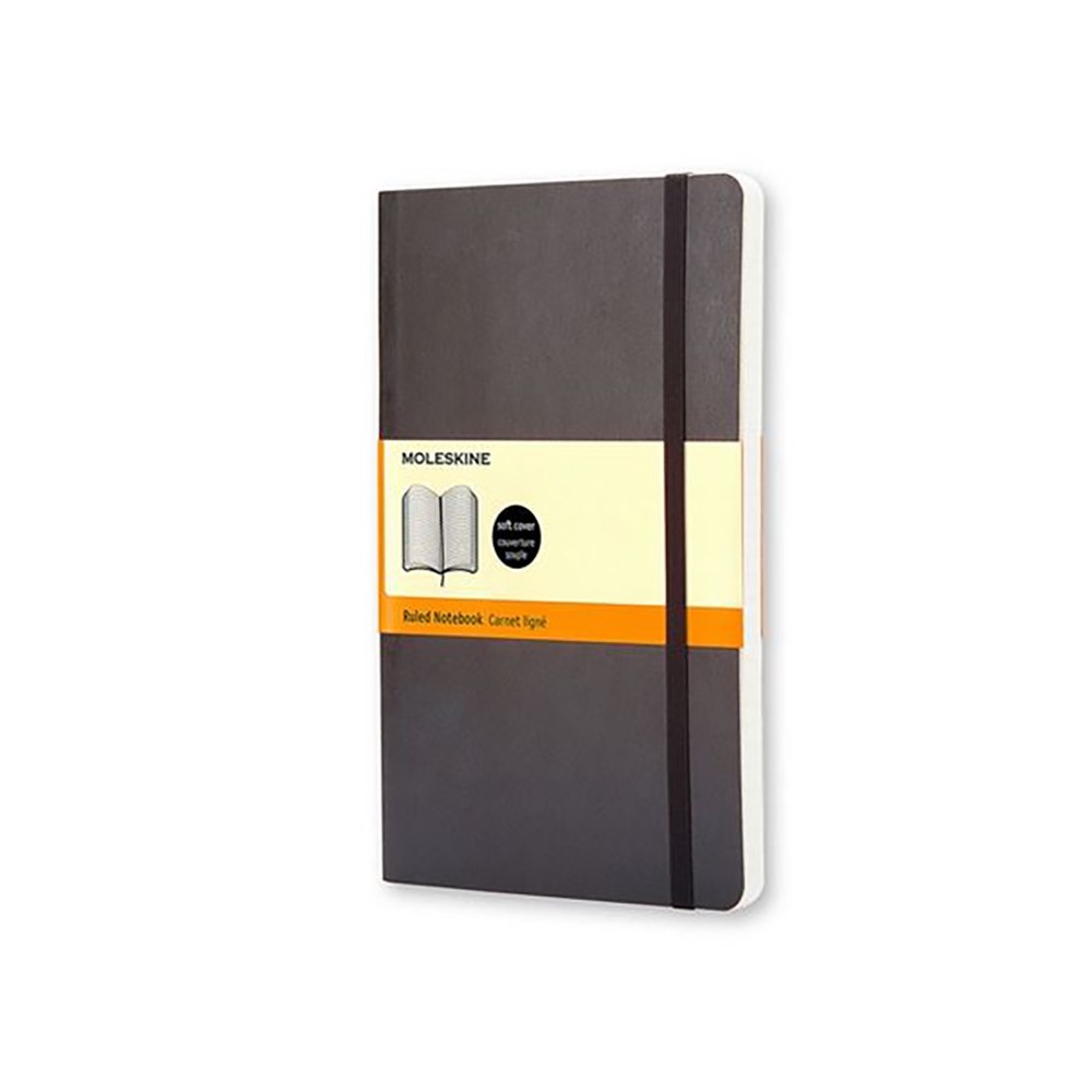 Notatnik w linię Classic 13 x 21 cm - Moleskine - czarny miękka okładka