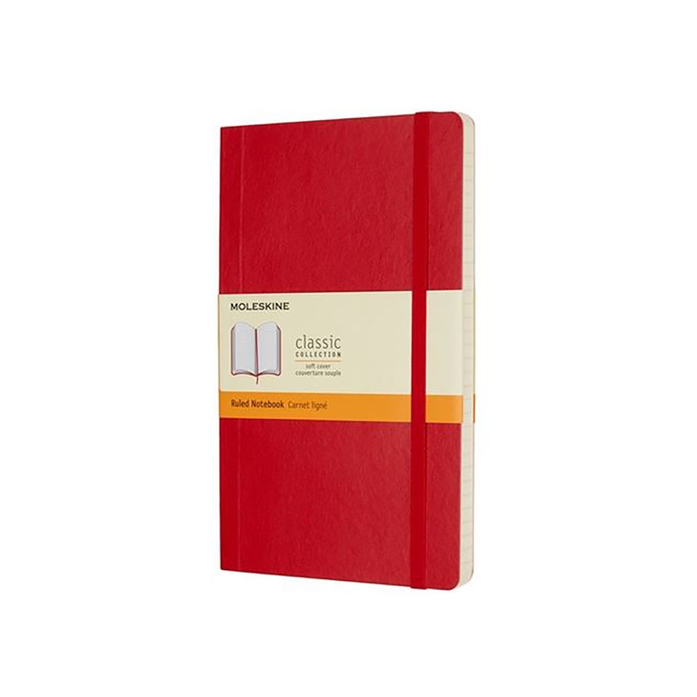 Ruled notebook Classic 13 x 21 cm - Moleskine - Red softcover