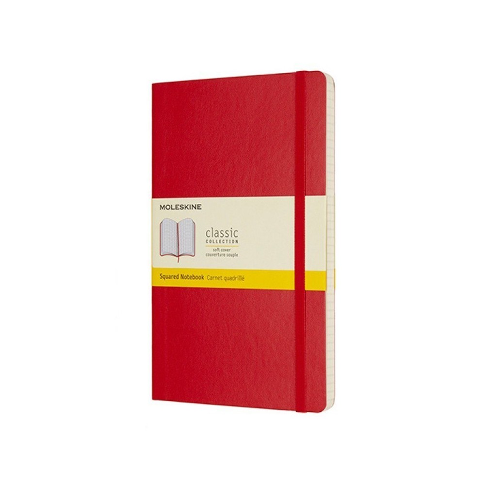 Squared notebook Classic 13 x 21 cm - Moleskine - Red softcover