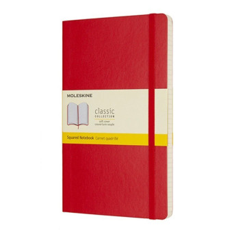 Notatnik w kratkę Classic 13 x 21 cm - Moleskine - czerwony miękka okładka