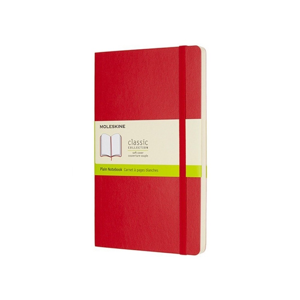 Notatnik gładki Classic 13 x 21 cm - Moleskine - czerwony miękka okładka