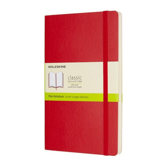 Plain notebook Classic 13 x 21 cm - Moleskine - Red softcover