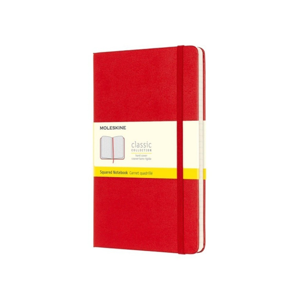 Notatnik w kratkę Classic 13 x 21 cm - Moleskine - czerwony twarda okładka