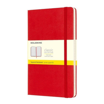 Notatnik w kratkę Classic 13 x 21 cm - Moleskine - czerwony twarda okładka