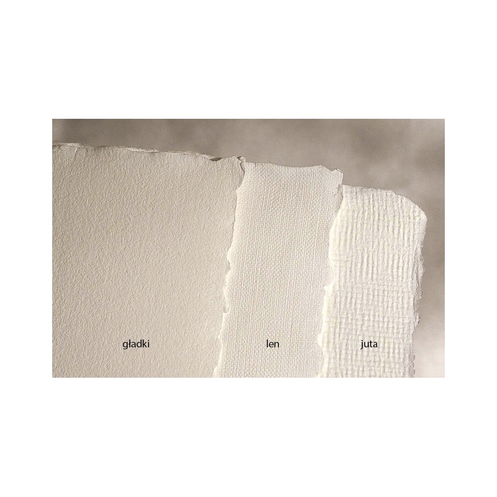 Papier czerpany - Kalander - biały, len, A5