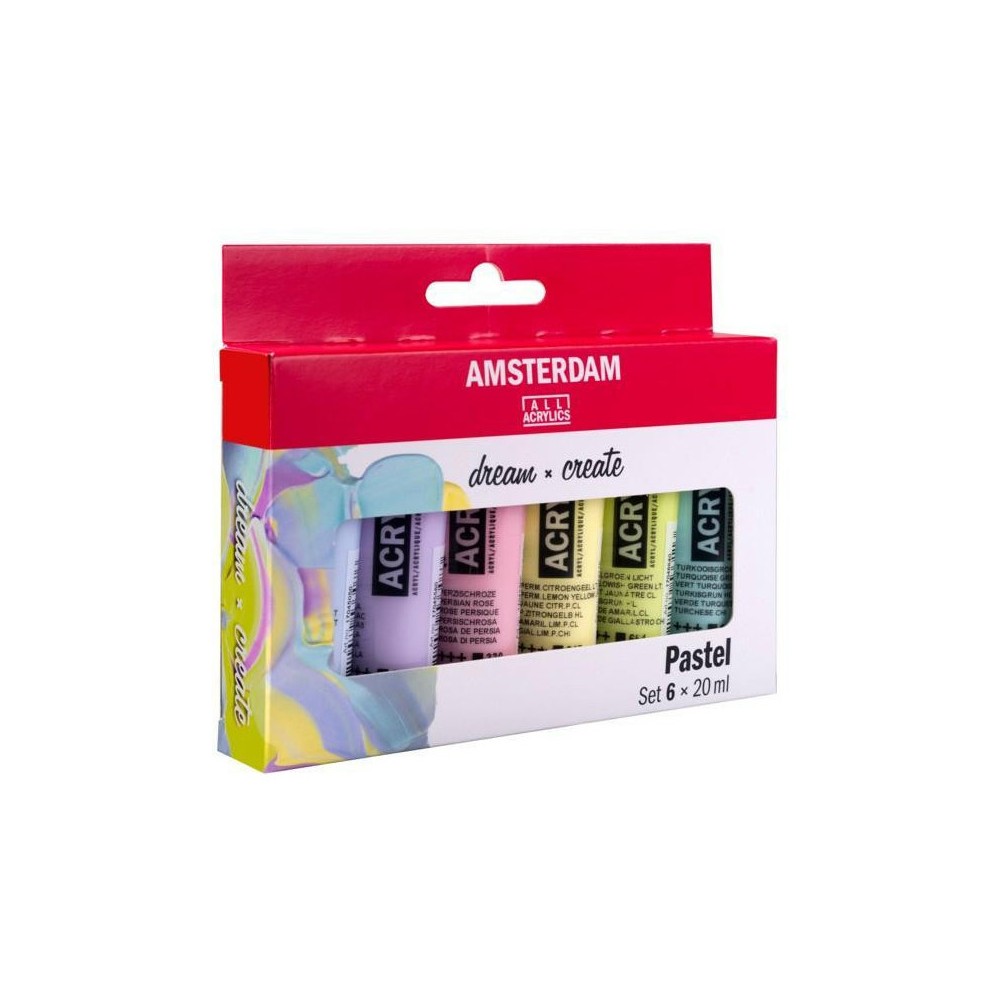 Zestaw farb akrylowych - Amsterdam - Pastel, 6 kolorów x 20 ml