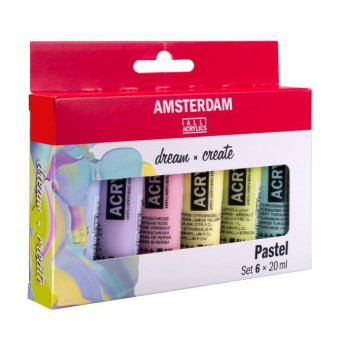 Zestaw farb akrylowych - Amsterdam - Pastel, 6 kolorów x 20 ml