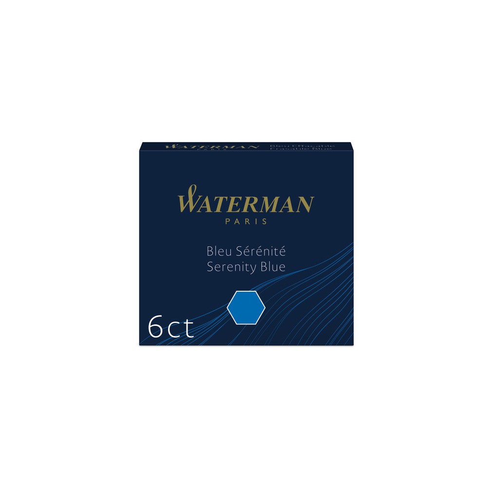 Short International Ink Cartridges - Waterman - Serenity Blue, 6 pcs.