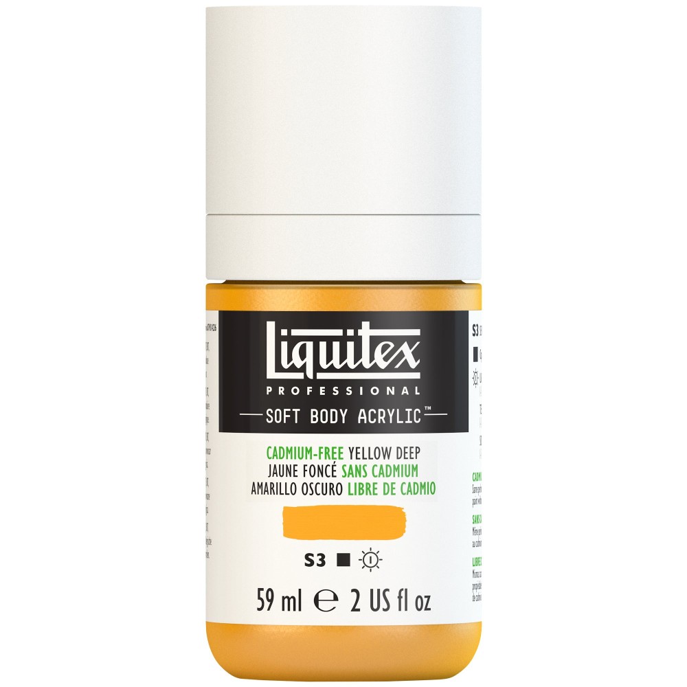 Acrylic Soft Body paint - Liquitex - Cadmium Free Yellow Deep, 59 ml