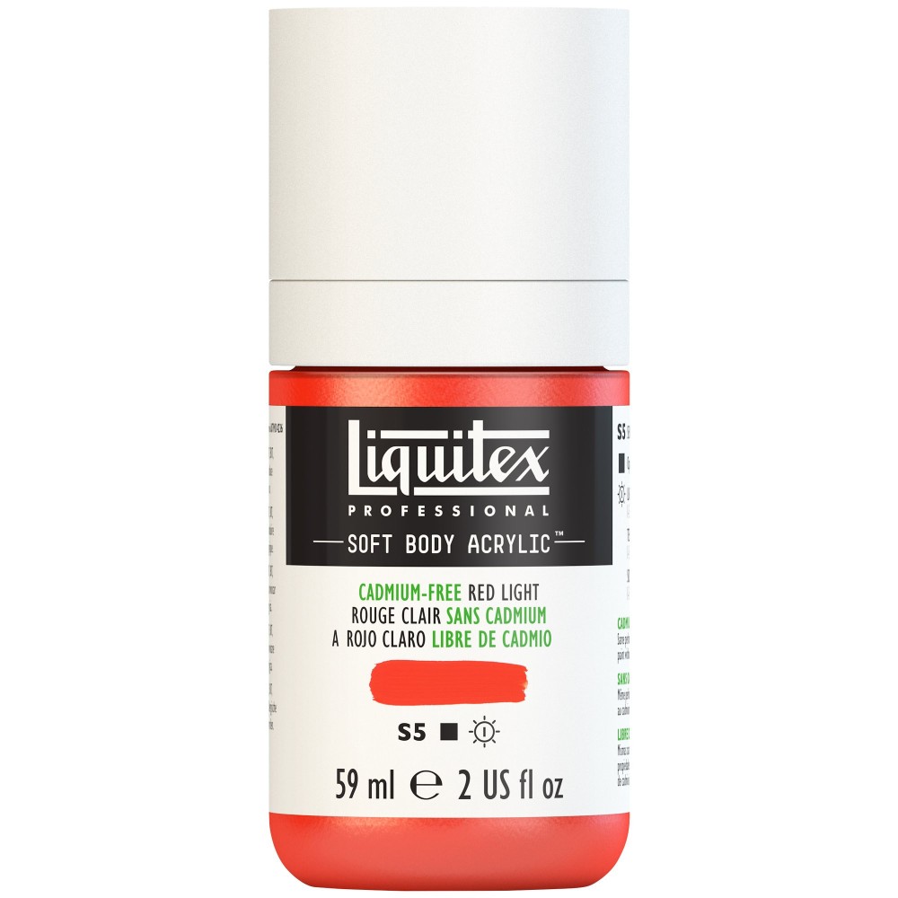 Farba akrylowa Soft Body - Liquitex - Cadmium Free Red Light, 59 ml