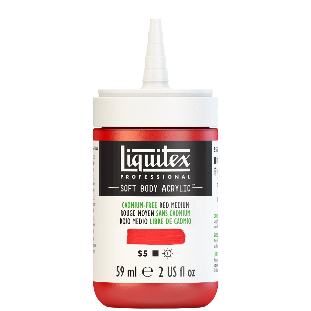 Farba akrylowa Soft Body - Liquitex - Cadmium Free Red Medium, 59 ml