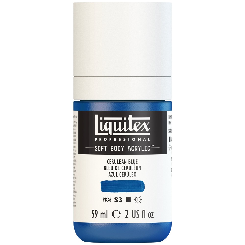 Farba akrylowa Soft Body - Liquitex - Cerulean Blue, 59 ml