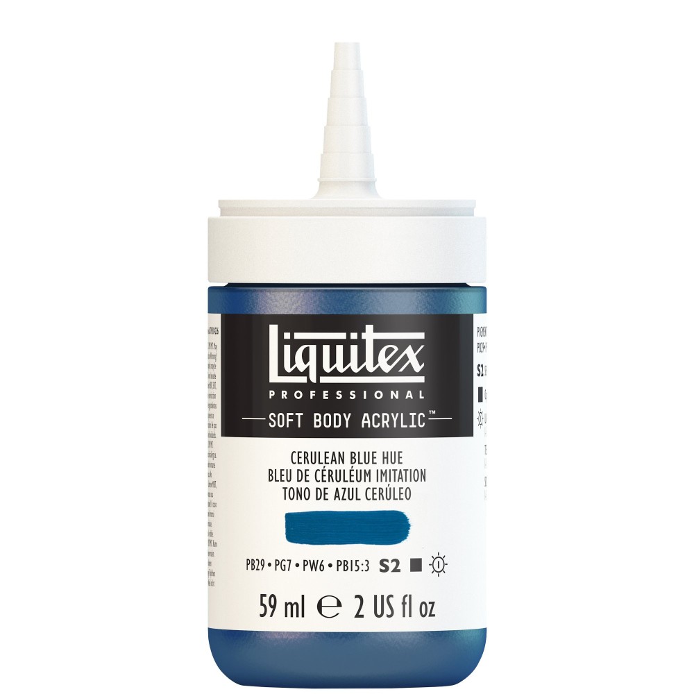 Acrylic Soft Body paint - Liquitex - Cerulean Blue Hue, 59 ml