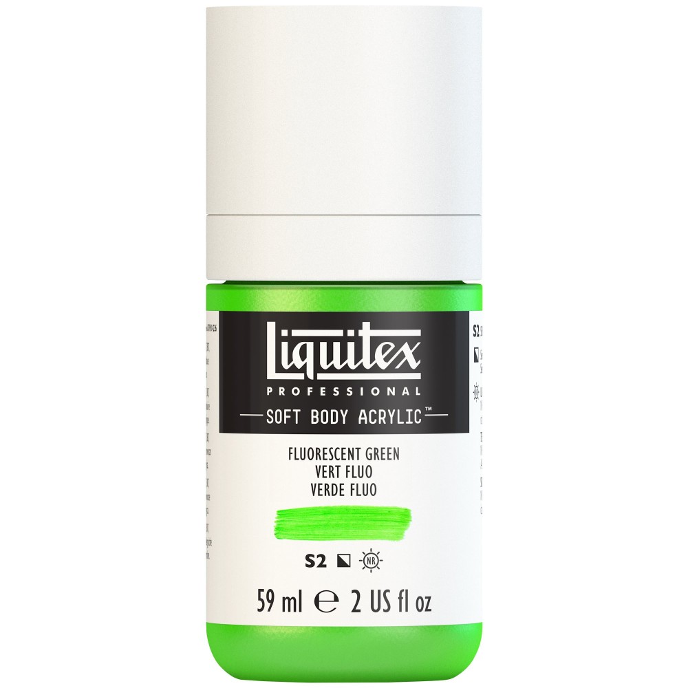 Farba akrylowa Soft Body - Liquitex - Fluo Green, 59 ml