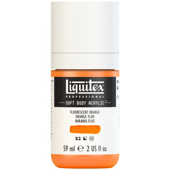 Farba akrylowa Soft Body - Liquitex - Fluo Orange, 59 ml