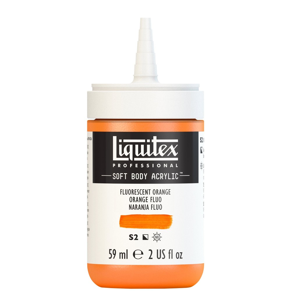 Farba akrylowa Soft Body - Liquitex - Fluo Orange, 59 ml