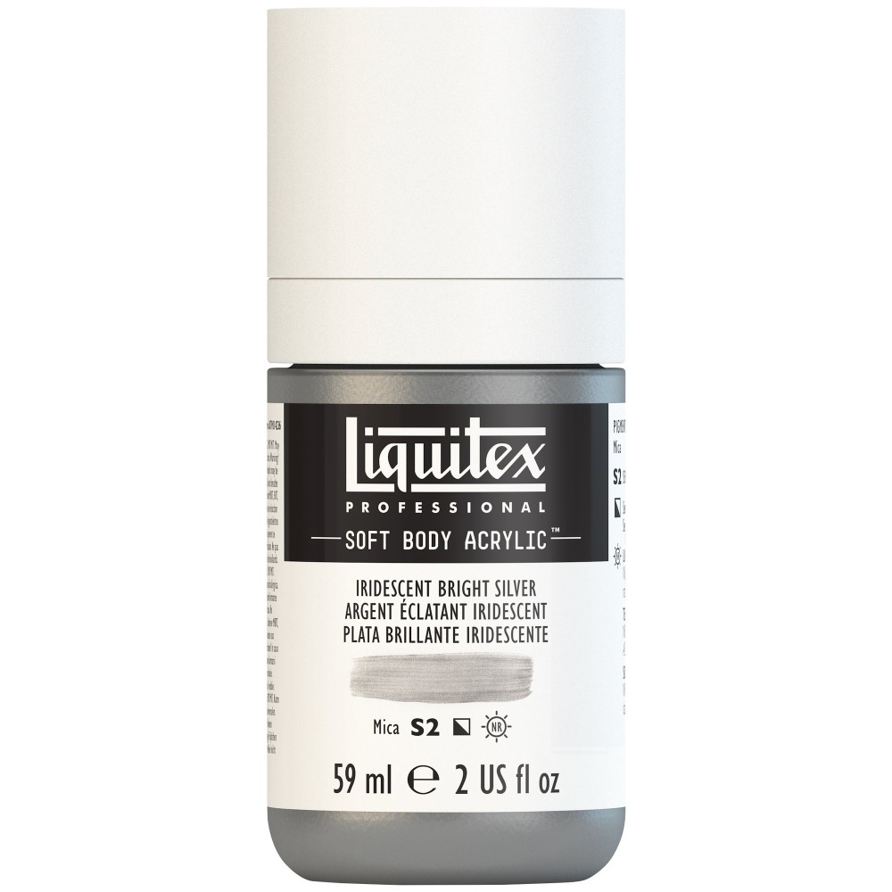 Farba akrylowa Soft Body - Liquitex - Iridescent Bright Silver, 59 ml