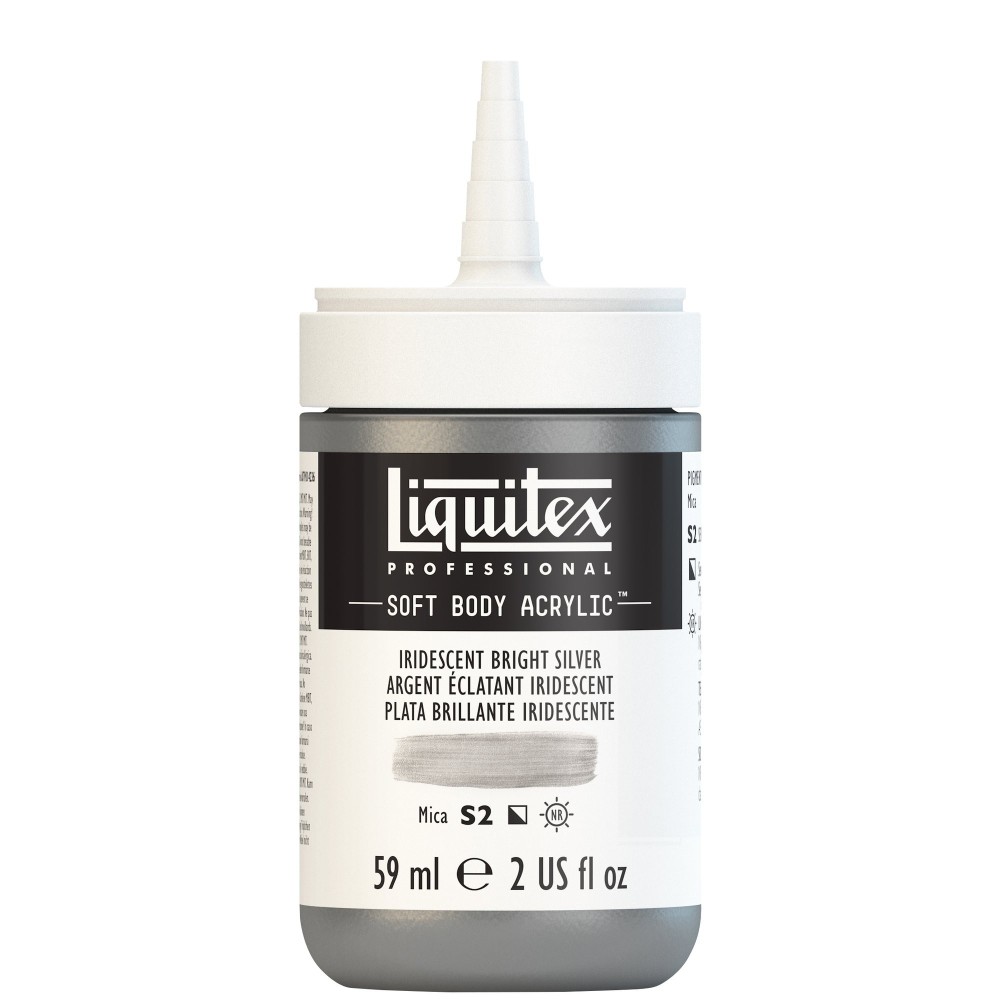 Farba akrylowa Soft Body - Liquitex - Iridescent Bright Silver, 59 ml