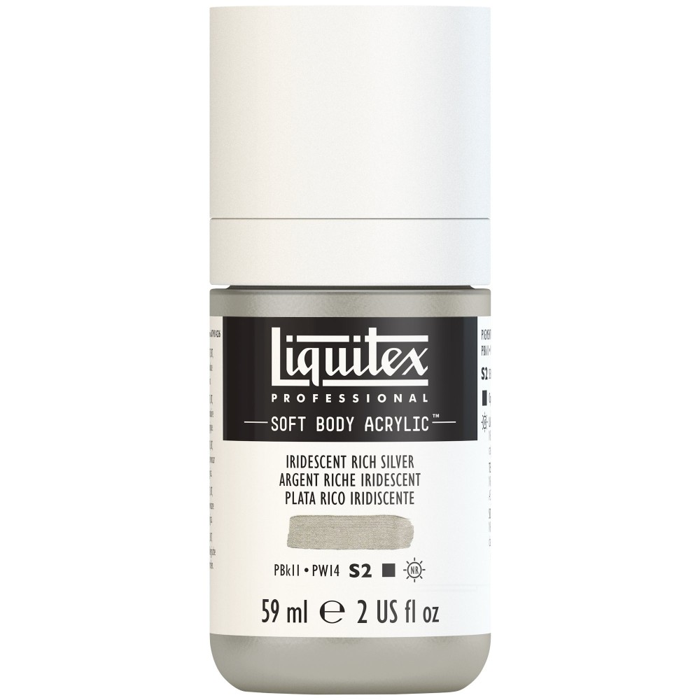 Acrylic Soft Body paint - Liquitex - Iridescent Rich Silver, 59 ml
