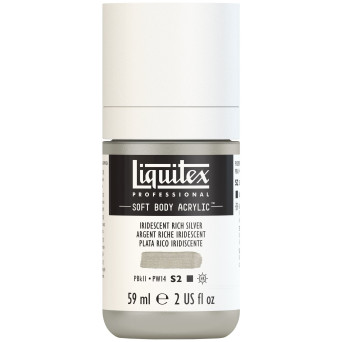 Farba akrylowa Soft Body - Liquitex - Iridescent Rich Silver, 59 ml