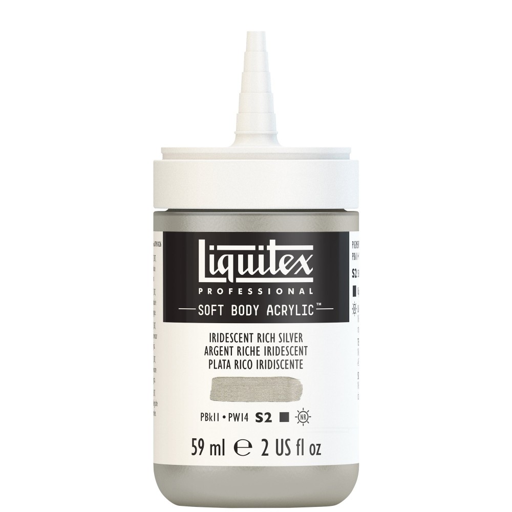 Farba akrylowa Soft Body - Liquitex - Iridescent Rich Silver, 59 ml