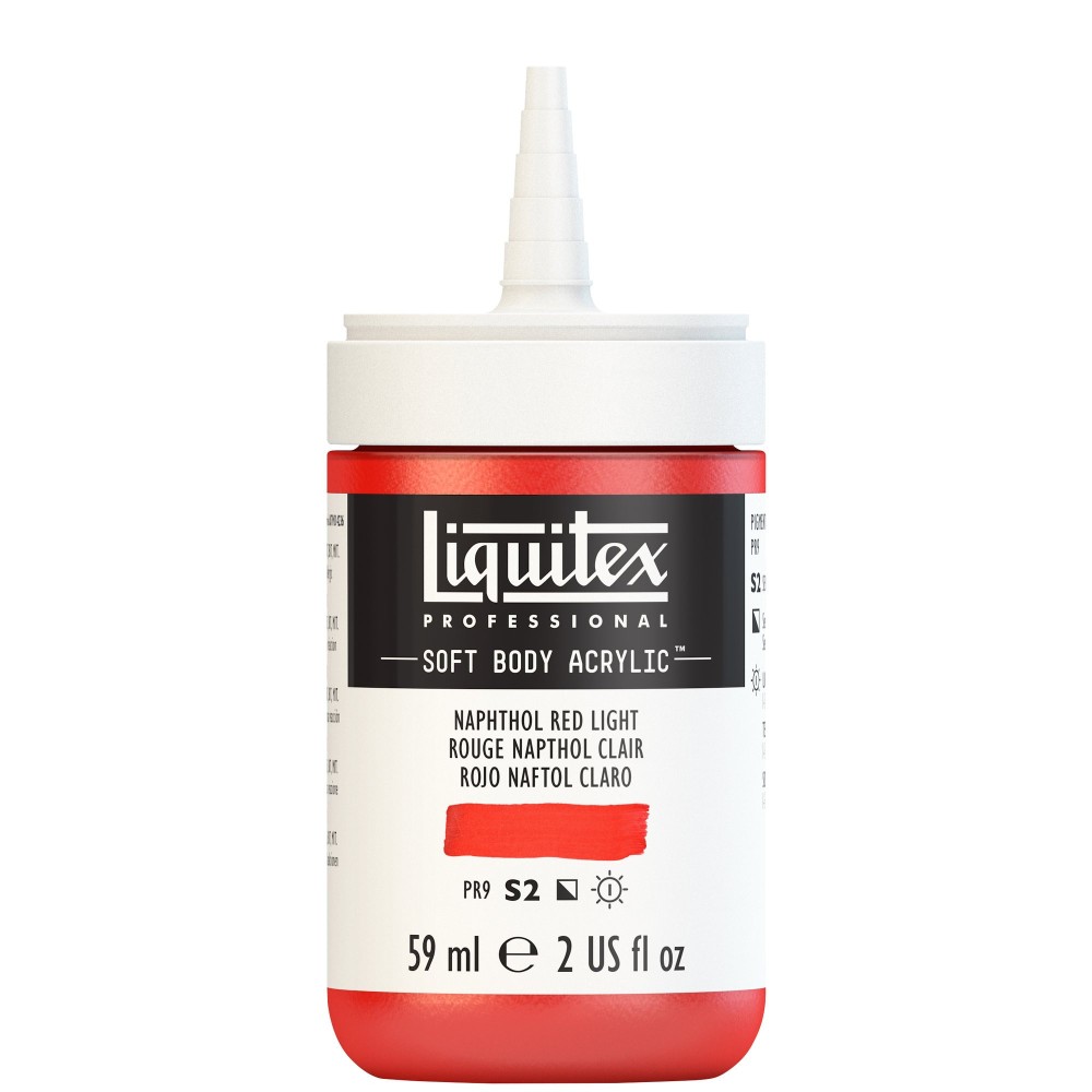 Farba akrylowa Soft Body - Liquitex - Naphthol Red Light, 59 ml