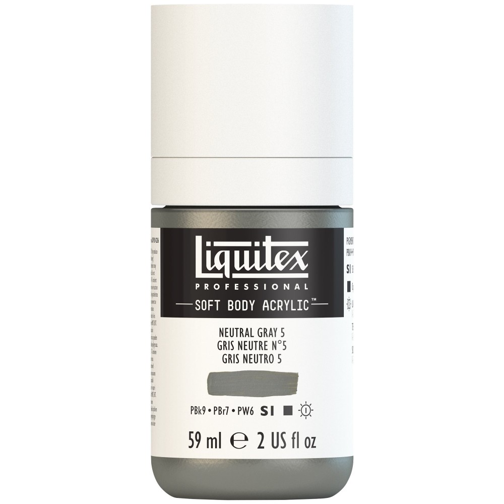 Acrylic Soft Body paint - Liquitex - Neutral Gray 5, 59 ml