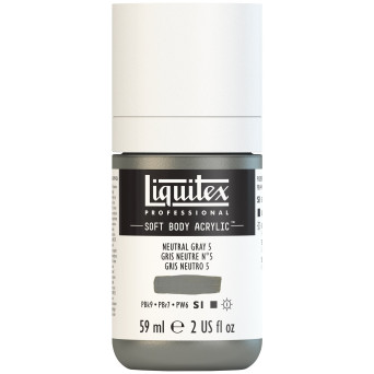 Farba akrylowa Soft Body - Liquitex - Neutral Gray 5, 59 ml
