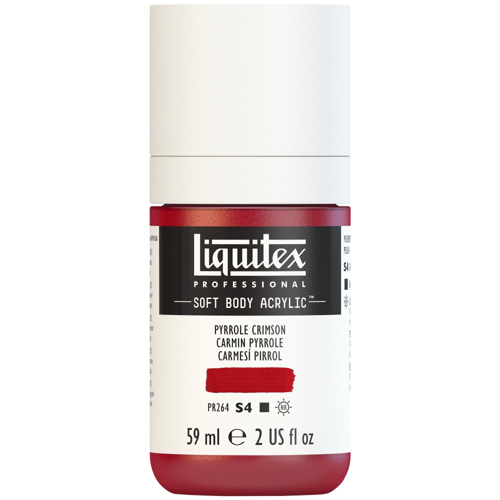 Acrylic Soft Body paint - Liquitex - Pyrrole Crimson, 59 ml