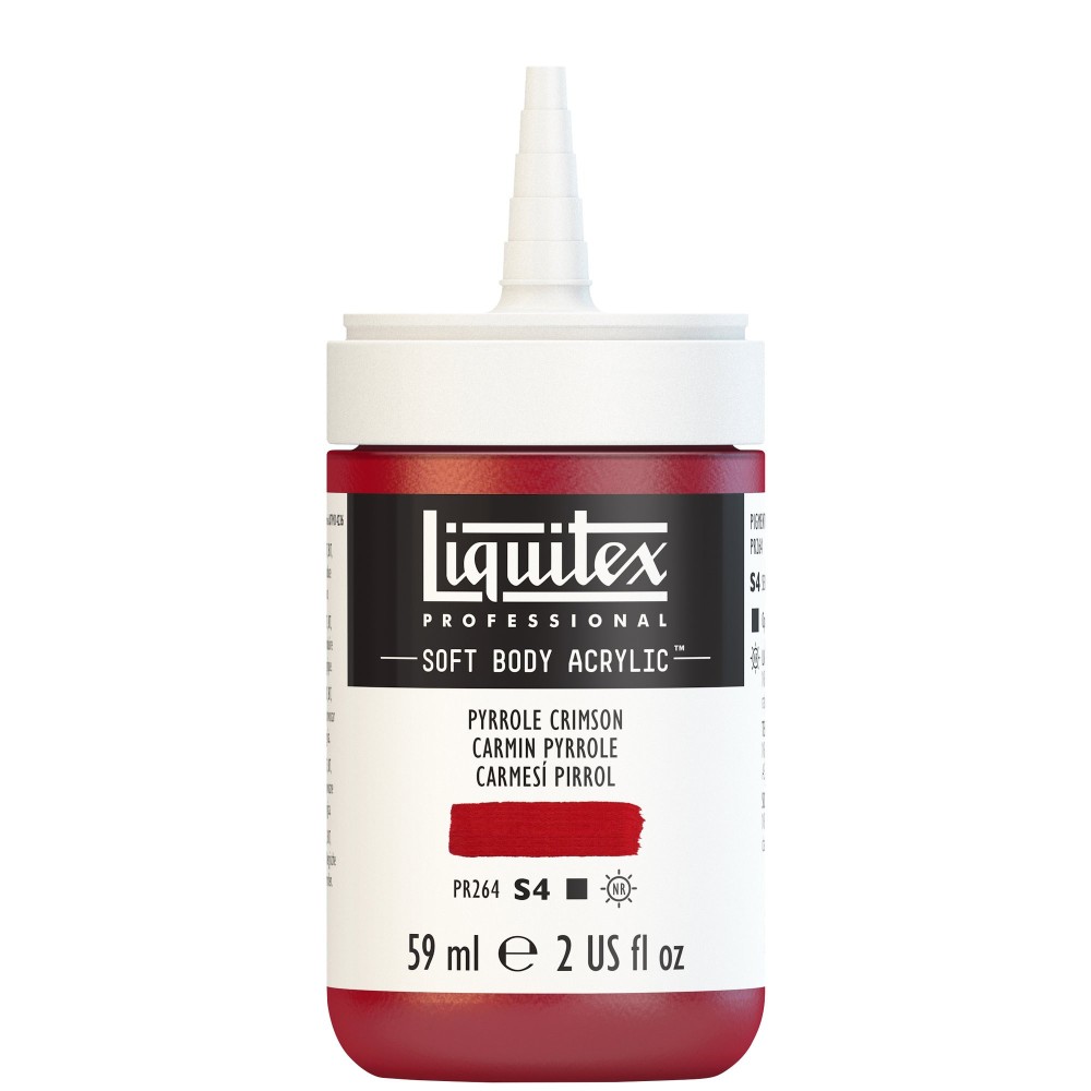 Acrylic Soft Body paint - Liquitex - Pyrrole Crimson, 59 ml