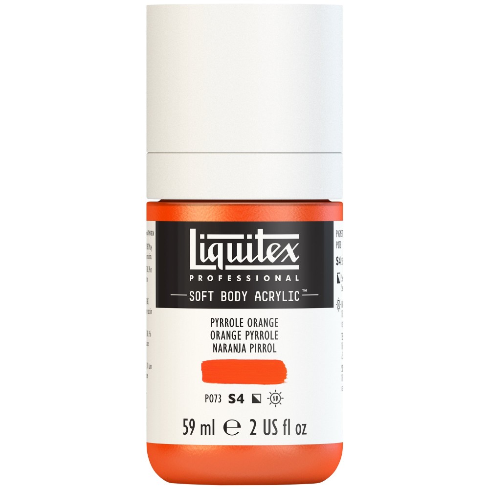 Farba akrylowa Soft Body - Liquitex - Pyrrole Orange, 59 ml