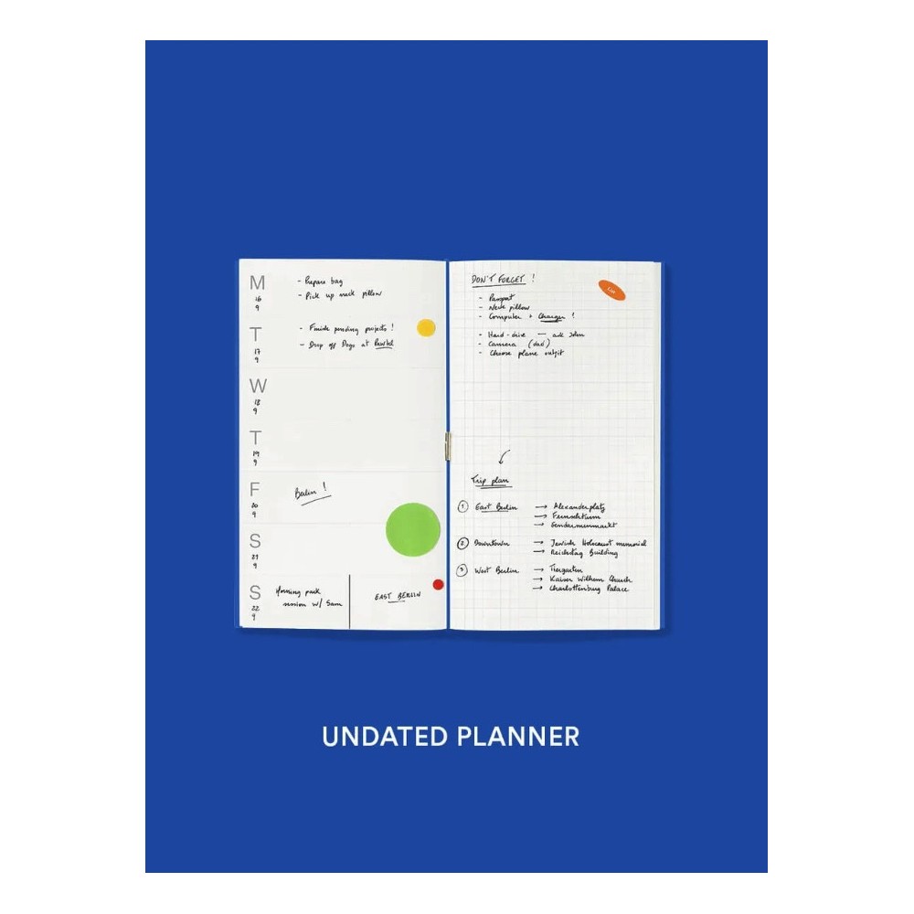 Log notebook refills - mishmash - Undated Planner, Blue, 12 x 22 cm, 64 pages