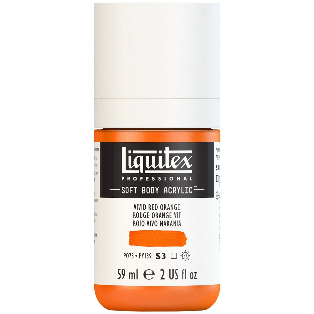 Farba akrylowa Soft Body - Liquitex - Vivid Red Orange, 59 ml