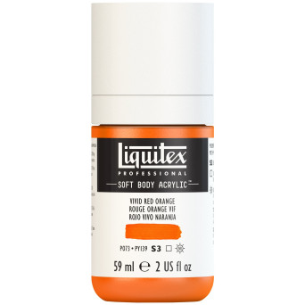 Acrylic Soft Body paint - Liquitex - Vivid Red Orange, 59 ml