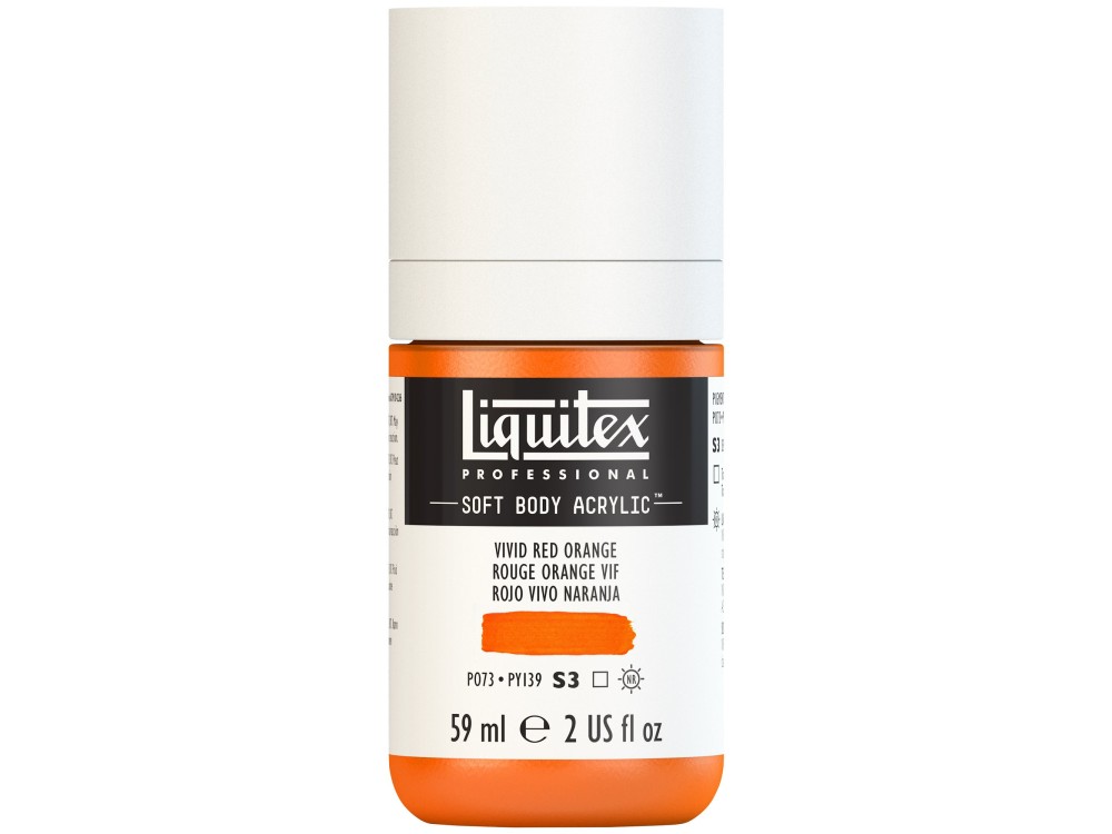 Acrylic Soft Body paint - Liquitex - Vivid Red Orange, 59 ml