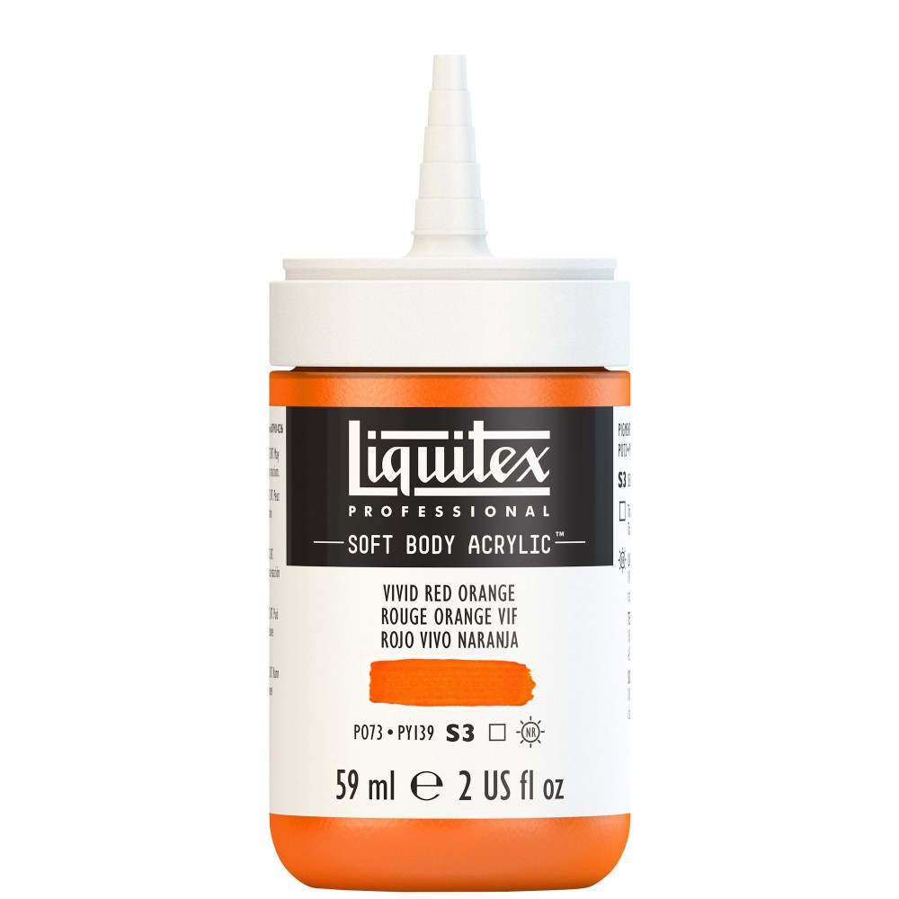 Acrylic Soft Body paint - Liquitex - Vivid Red Orange, 59 ml