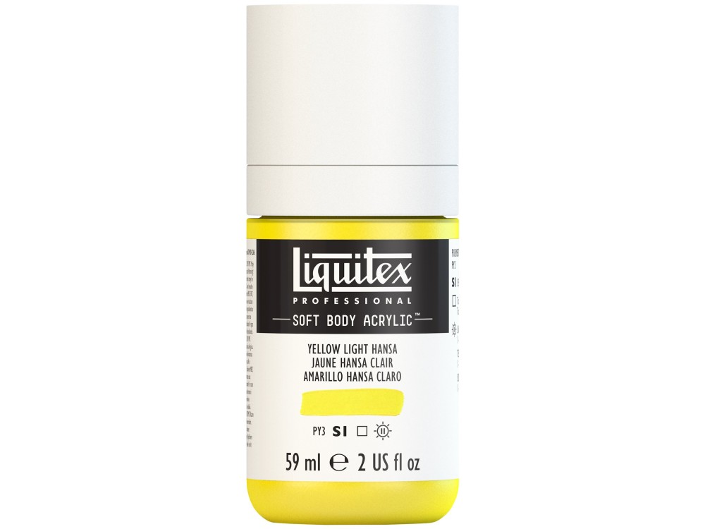 Farba akrylowa Soft Body - Liquitex - Yellow Light Hansa, 59 ml
