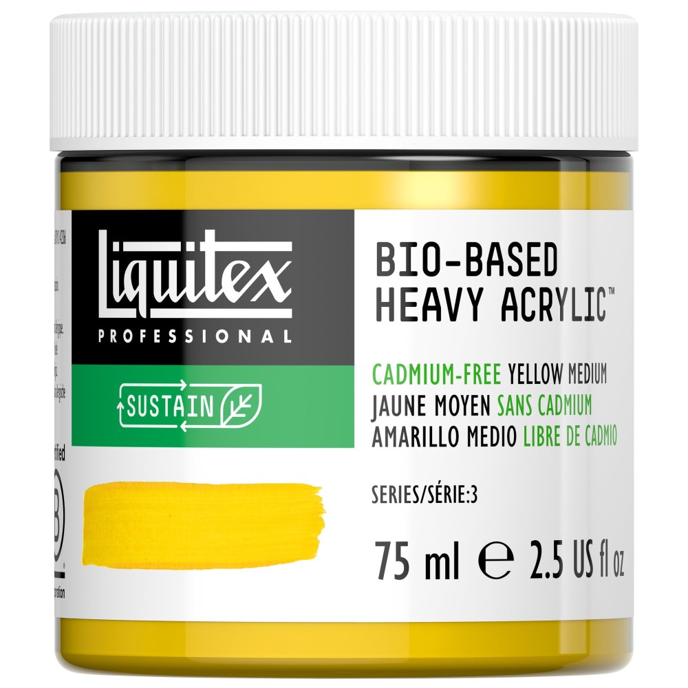 Bio-Based acrylic paint - Liquitex - Cadmium Free Yellow Medium, 75 ml