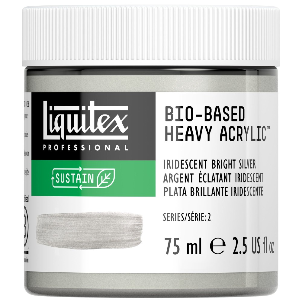 Bio-Based acrylic paint - Liquitex - Iridescent Bright Silver, 75 ml