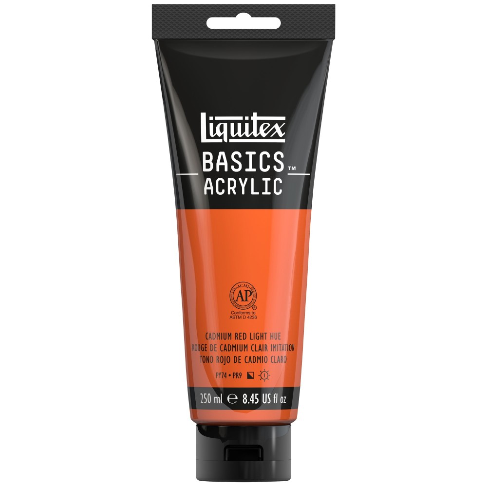 Farba akrylowa Basics Acrylic - Liquitex - Cadmium Red Light Hue, 250 ml