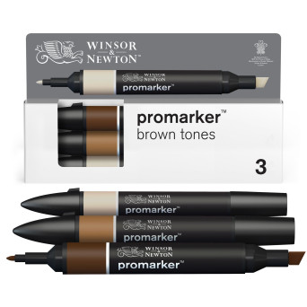Promarker Set - Winsor & Newton - Brown Tones, 3 pcs.