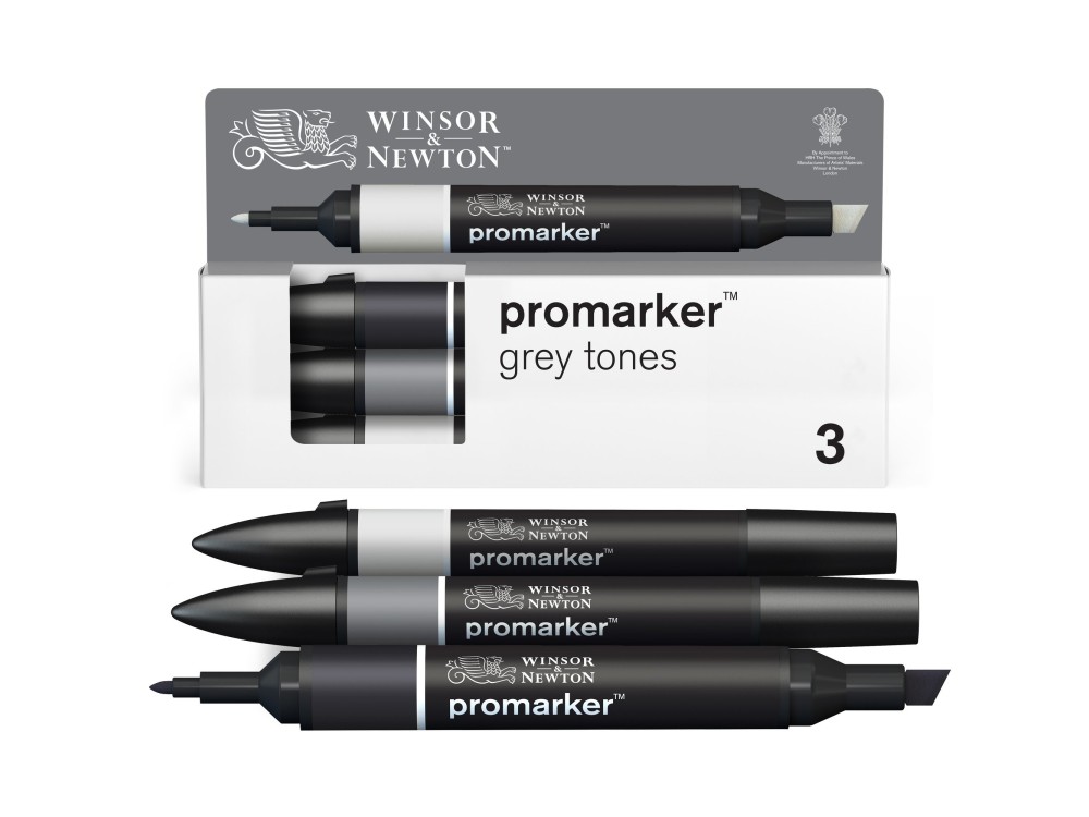 Zestaw Promarker - Winsor & Newton - Grey Tones, 3 szt.