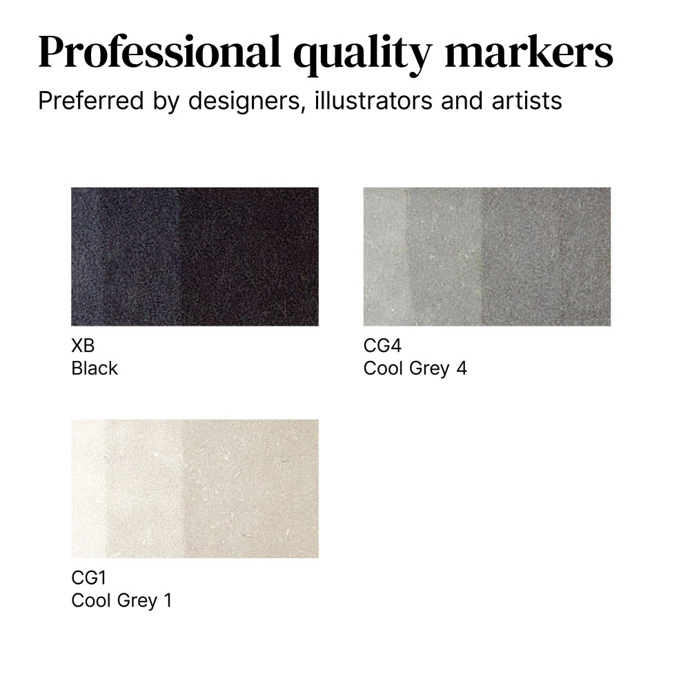 Promarker Set - Winsor & Newton - Grey Tones, 3 pcs.