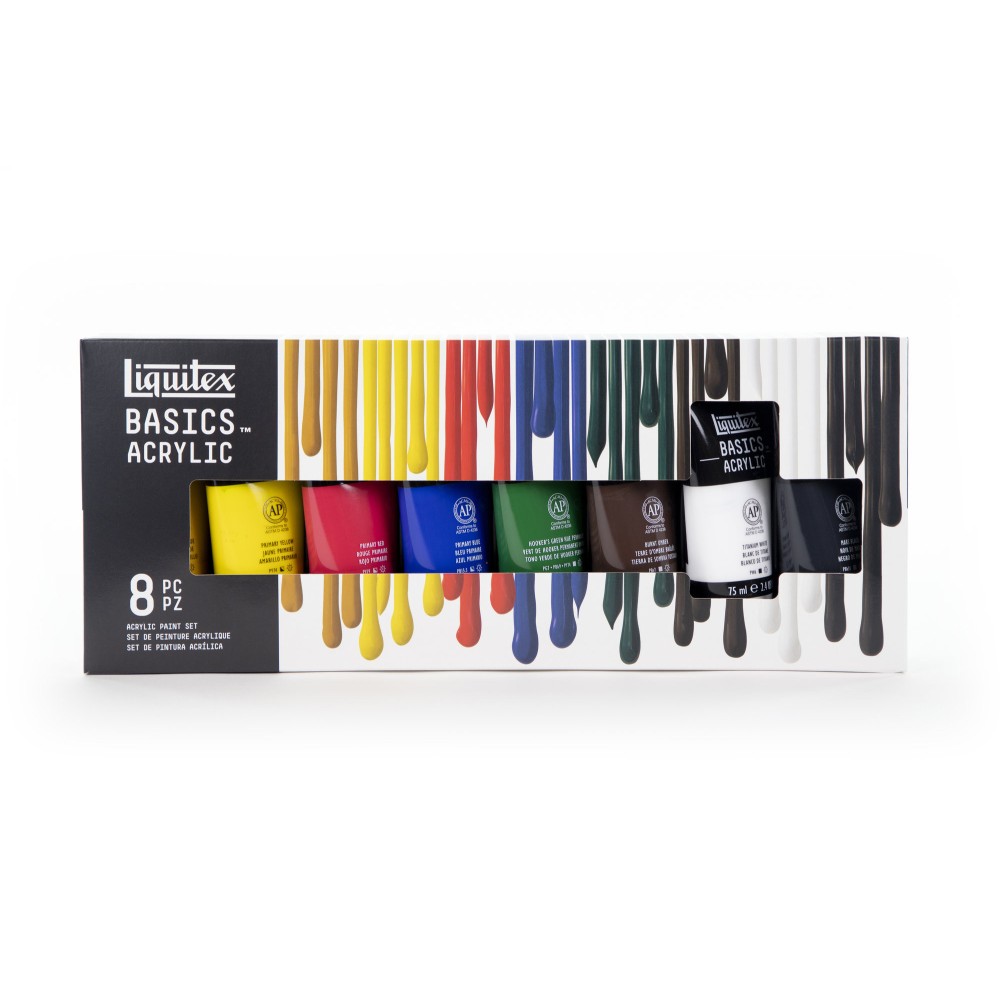 Zestaw farb akrylowych Basics Acrylic - Liquitex - 8 kolorów x 75 ml