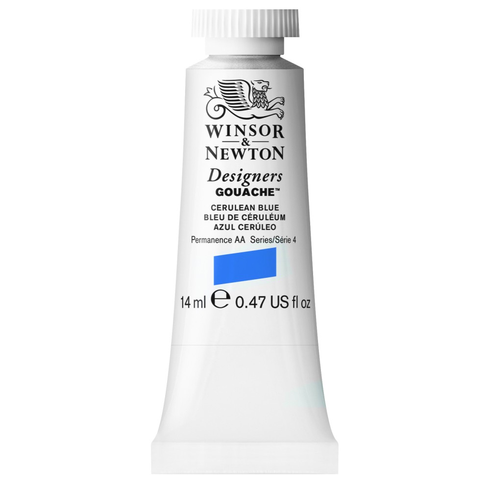 Farba gwasz Designers Gouache - Winsor & Newton - Cerulean Blue, 14 ml