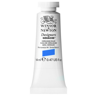 Gouache paint in tube - Winsor & Newton - Cerulean Blue, 14 ml