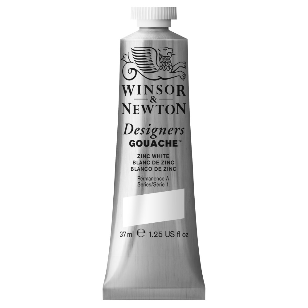 Gouache paint in tube - Winsor & Newton - Zinc White, 37 ml