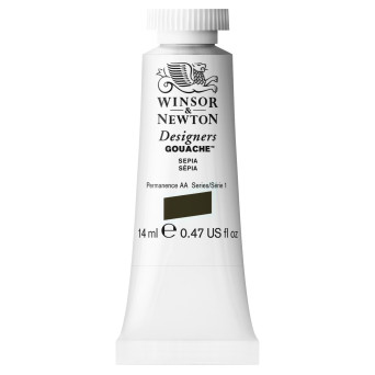 Farba gwasz Designers Gouache - Winsor & Newton - Sepia, 14 ml